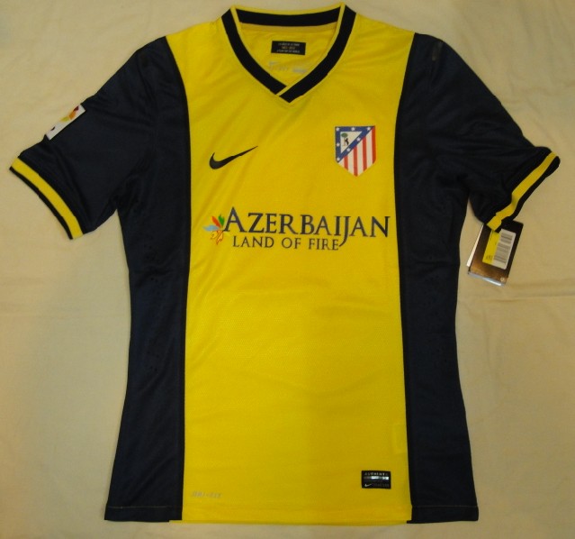 13-14 Atletico Madrid Away Yellow Shirt(Player Version) - Click Image to Close